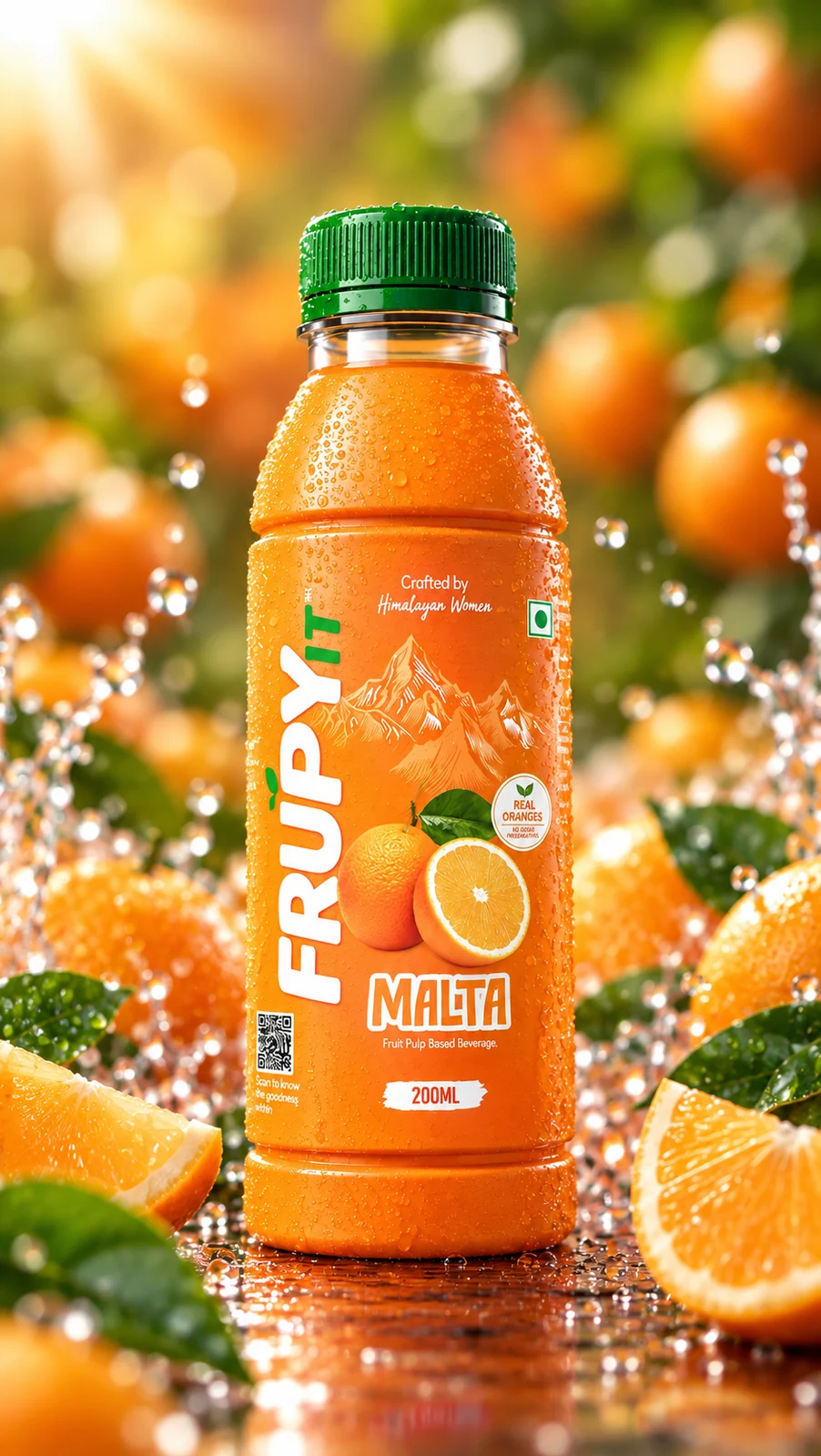 FrupyIT Malta Orange — bottle and ingredients